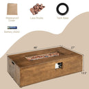 48 x 27 Inch Outdoor Gas Fire Pit Table 50 000 BTU with Lava Rocks and Cover by LJGDeals