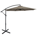 10 Feet Offset Umbrella with 8 Ribs Cantilever and Cross Base-Blue by DirectDeals