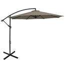 10 Feet Offset Umbrella with 8 Ribs Cantilever and Cross Base by LJGDeals