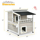 2-Story Wooden Patio Luxurious Cat Shelter House Condo with Large Balcony by LJGDeals