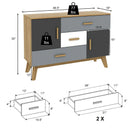 Free-standing Storage Floor Cabinet with 2 Doors and 3 Drawers by LJGDeals