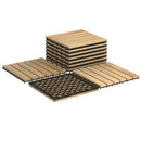 10 Pieces 12 x 12 Inch Acacia Wood Interlocking Tile Flooring by LJGDeals