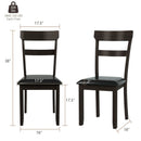 Set of 2 Dining Chairs With Rubber Wood Frame and Upholstered Faux Leather Seat by LJGDeals