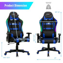 Adjustable Swivel Gaming Chair with LED Lights and Remote by LJGDeals