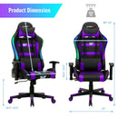 Adjustable Swivel Gaming Chair with LED Lights and Remote by LJGDeals
