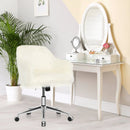 Modern Fluffy Faux Fur Vanity Office Chair for Teens Girls-Beige by LJGDeals