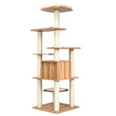 7-Layer Wooden Cat Tree Tall Cat Tower with Sisal Posts and Condo by LJGDeals