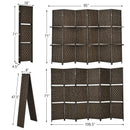 6 Panel Folding Weave Fiber Room Divider with 2 Display Shelves by LJGDeals