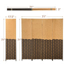 4 Panel Portable Folding Hand-Woven Wall Divider Suitable for Home Office-Brown by LJGDeals