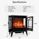 25 Inch Freestanding Electric Fireplace Heater with Realistic Flame effect-Black by LJGDeals