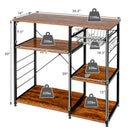 Industrial Kitchen Baker's Rack Microwave Shelf with 6 Hooks by LJGDeals