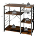 Industrial Kitchen Baker's Rack Microwave Shelf with 6 Hooks by LJGDeals
