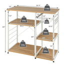 Industrial Kitchen Baker's Rack Microwave Shelf with 6 Hooks by LJGDeals
