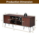 Retro Modern TV Stand with 6 Metal Legs for TVs up to 65 Inch with 2 Cable Holes by LJGDeals