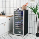 43 Bottle Wine Cooler Refrigerator Dual Zone Temperature Control with 8 Shelves-Black by LJGDeals