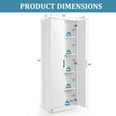 70 Inch Freestanding Storage Cabinet with 2 Doors and 5 Shelves by LJGDeals