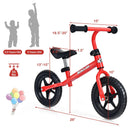 Kids No Pedal Balance Bike with Adjustable Handlebar and Seat-Red by LJGDeals