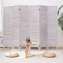 6 Panels Classic Venetian Wooden Slat Room Screen-White by LJGDeals
