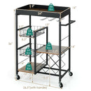 Kitchen Island Cart on Wheels with Removable Top and Wine Rack-Rustic Brown by LJGDeals
