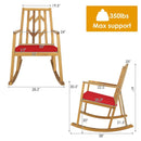 Patio Acacia Wood Rocking Chair Sofa with Armrest and Cushion for Garden and Deck by LJGDeals