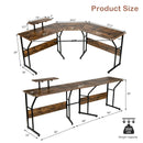 88.5 Inch L Shaped Reversible Computer Desk Table with Monitor Stand by LJGDeals