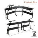 88.5 Inch L Shaped Reversible Computer Desk Table with Monitor Stand by LJGDeals