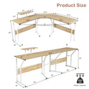 88.5 Inch L Shaped Reversible Computer Desk Table with Monitor Stand by LJGDeals
