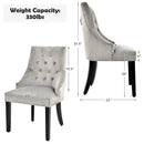 Modern Upholstered Button-Tufted Dining Chair with Naild Trim by LJGDeals