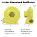 350 Watt 0.5 HP Air Blower Pump Fan for Inflatable Bounce House and Bouncy Castle-Yellow by LJGDeals