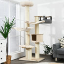 77.5-Inch Cat Tree Condo Multi-Level Kitten Activity Tower with Sisal Posts-Cream White by LJGDeals