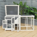 63 Inch Large Wooden Chicken Coop with Run Box and PC Roof by LJGDeals