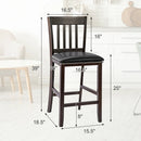25 Inches Set of 2 Bar Stools with Rubber Wood Legs by LJGDeals
