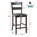 2-Pieces Upholstered Bar Stools Counter Height Chairs with PU Leather Cover by DirectDeals