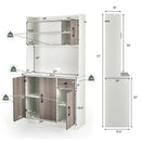 4-Door Freestanding Kitchen Buffet with Hutch and Adjustable Shelves by LJGDeals