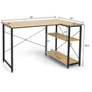 48 Inch Reversible L Shaped Computer Desk with Adjustable Shelf by LJGDeals