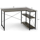 48 Inch Reversible L Shaped Computer Desk with Adjustable Shelf by LJGDeals
