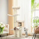 4-Layer 68.5-Inch Wooden Cat Tree Condo Activity Tower with Sisal Posts-Natural by LJGDeals