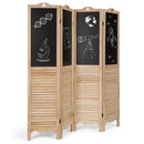 4-Panel Folding Privacy Room Divider Screen with Chalkboard by LJGDeals