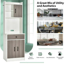 3-Door 71 Inch Kitchen Buffet Pantry Storage Cabinet with Hutch and Adjustable Shelf by LJGDeals