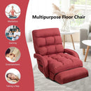 Folding Lazy Floor Chair Sofa with Armrests and Pillow by DirectDeals