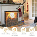 2-Panel Fireplace Screen Folding Metal Fire Place Safety Fence with Magnetic Doors by LJGDeals