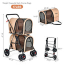 4-in-1 Double Pet Stroller with Detachable Carrier and Travel Carriage by LJGDeals