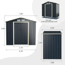 7 Feet x 4 Feet Metal Storage Shed with Sliding Double Lockable Doors-Gray by LJGDeals