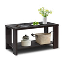 Rectangular Cocktail Coffee Table with Storage Shelf by LJGDeals