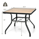 Patio Metal Square Dining Table for Garden and Poolside by LJGDeals