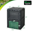 80-Gallon Outdoor Composter with Large Openable Lid and Bottom Exit Door by LJGDeals