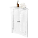 Bathroom Corner Storage Freestanding Floor Cabinet with Shutter Door by LJGDeals