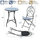 3 Pieces Patio Bistro Furniture Set with Mosaic Design by LJGDeals