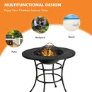 31.5 Inch Patio Fire Pit Dining Table With Cooking BBQ Grate by LJGDeals