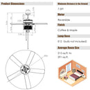 50 Inches Ceiling Fan with Lights Reversible Blades and Pull Chain Control-Black by LJGDeals